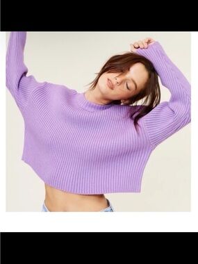 NWT Mimosa Lavender Ribbed Cropped Sweater